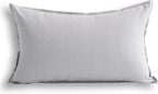 Jeanerlor Cotton Linen Square Decorative Throw Pillow Case Cushion Cover with Twin Needles Stitch on Edge, 12"x20"(30 x 50cm), Silver Grey