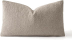 MIULEE Textured Boucle Throw Pillow Cover Light Brown Accent Solid Lumbar Pillow Case Decorative Soft Pack of 1 Couch Cushion Chair Sofa Bedroom Livingroom Home Decor,12x20 Inch