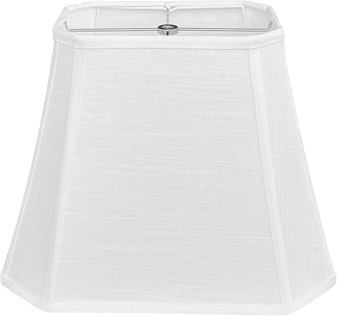 TOOTOO STAR Rectangle lamp shade, (6 x 9)" x (11 x 14)" x 10.5" White Linen LampShade for Table Lamp, Floor Lamp Bell Cut Corner Lamp Shade