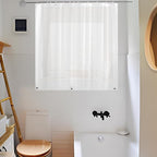 Waterproof Shower Curtain for Window Inside Shower, 36 x 48 Inches Short Plastic Bathroom Window Curtain Heavy Duty Vinyl with Hooks, Silky Frost, 36x48
