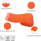 Silicone Dish Drying Mat for Multiple Usage,Easy clean,Eco-friendly,Heat-resistant Silicone Mat for Kitchen Counter,Sink,Bar,Bottle,or Cup Orange M 17 inches x 6 inches