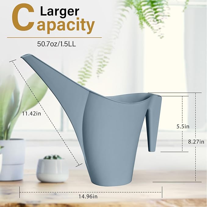 Plant Watering Can - for Home Garden - 1/2 Gallon - Grey