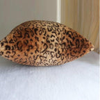 Faux Fur Throw Pillows, Set of 2 Decorative Square Couch Pillow Covers, 20x20 Leopard Cheetah Print Luxury Soft Plush Pillowcase for Sofa, Bed & Living Room Decor, Brown Gold