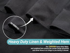 Black Linen Shower Curtain 78 Inches Long, Heavy Duty Cloth Bath Curtain Set with 12 Plastic Hooks Simple Hotel Spa Quality Luxury Shower Curtain for Bathroom, Water Repellent, 72Wx78L
