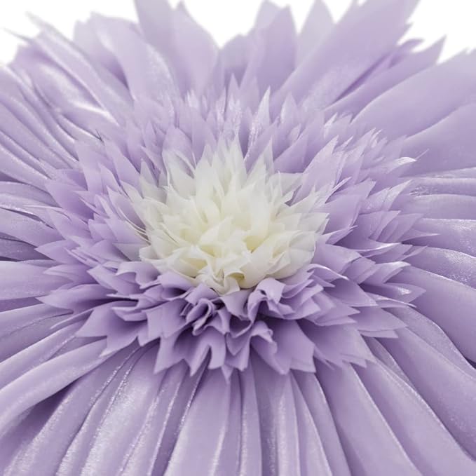 Handmade 3D Flower Round Throw Pillows with Inserts Decorative Cute Daisy Accent Pillows Soft Cushion for Bed Couch Chair Car Living Room Bedroom Home Decor Unique Gift 14Inch Lavender Purple