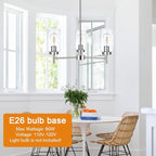 VINLUZ 3 Lights Modern Chandeliers Metal Light Fixtures Ceiling Brushed Nickel Industrial Pendant Lighting for Dinging Room Living Room Kitchen Bedroom Hallway