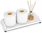 Toilet Tank Tray with Handle, Bathroom Vanity Tray for Bathroom, Kitchen (White)