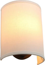 Wall Sconce Lighting White Fabric Decor, Industrial Vintage Night Light Wall Lamp Fixture with Cloth Lampshade for Bedroom Living Room Hallway Corridor