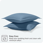 Bare Home Euro Pillow Sham Covers - Set of 2 - Premium 1800 Ultra-Soft Microfiber - Double Brushed - Bed Pillow Shams - Pillows Not Included (Set of 2, Coronet Blue)