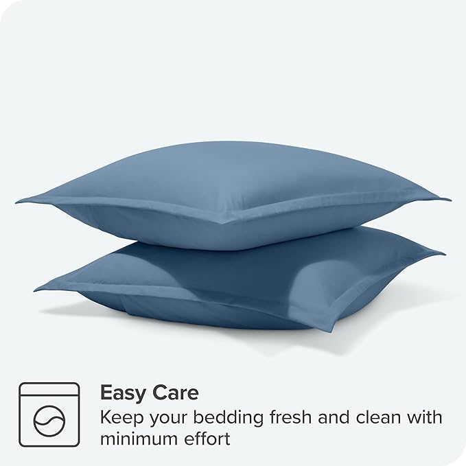 Bare Home Euro Pillow Sham Covers - Set of 2 - Premium 1800 Ultra-Soft Microfiber - Double Brushed - Bed Pillow Shams - Pillows Not Included (Set of 2, Coronet Blue)