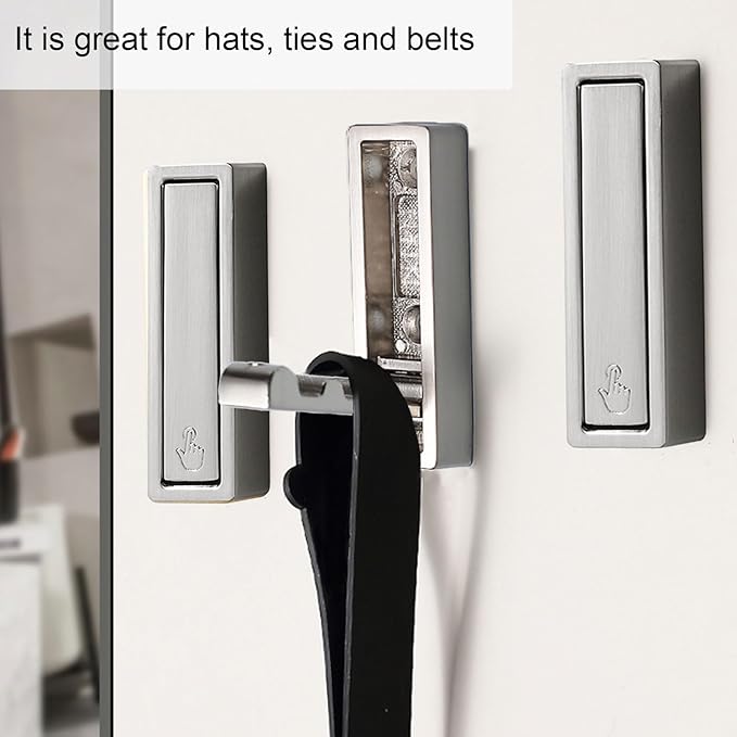 Foldable Coat Hooks 4 Pack,Heavy Duty Wall Hooks for Hanging Coats Towels Backpacks Bags Brushed Nickel Towel Hooks for a Functional Home (Brushed Nickel, 4)