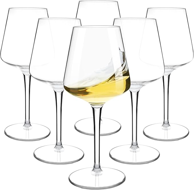 Tritan-Plastic Floating Red Wine Glasses for Pool Set of 6, 15 oz Holiday Drinkware Durable Wine Glasses with Long Stem, Ideal for Home, Party, Wedding, Beach
