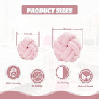 Uvvyui Knot Pillow Ball, Soft Pink Home Decor Knotted Pillows, Handmade Round Plush Throw Pillow, Aesthetic & Cute Large Decorative Pillows for Bed, Floor, Couch, Bedroom Home Decor 11 inches
