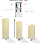 Homemory 12-Piece Waterproof Flameless LED Candles with Remote Control & Timer, Multi-Size Set (D2.2'' x H4''5''6''), Battery Operated for Outdoor/Indoor Decor, Wedding, Holidays & Events