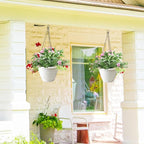 Plant Pots Set of 5, 10" Outside Diameter Flower Pots, 8.5" Inner Diameter Plant Planters with Drainage Hole, Durable Garden Pots Perfect for Indoor & Outdoor Plant Planting, Decor, White