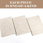 Italian Natural Travertine Tray, 12" x 8" Vanity Decorative Marble Tray for Jewelry, Ring Holder, Perfume Organizer Candle Tray for Bedroom/Bathroom/Kitchen Countertop
