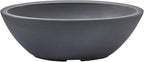 Crescent Garden Delano Oval Planter Bowl, Succulent Garden, Unique Indoor/Outdoor Double-Walled Plant Bowl with Plug- Oval Shape - 24" L x 17" W x 8" H (Slate)