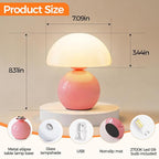 NIORSUN Mushroom Lamp Table Lamp for Bedroom, Portables Cordless Table Lamp,Wireless lamp,Small Bedside Table Touch Lamps for Living Room,Mini Mushroom 5200mAh Battery Operated Lamp Modern Pink
