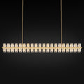 Crystal Brass Rectangular Chandelier Light Fixture,72 in Dining Room Chandeliers Over Table,Modern Chandelier For Living Room,Arcachon Chandeliers,Kitchen Island Chandelier,Includes 80xG4 Bulbs