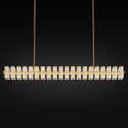 Crystal Brass Rectangular Chandelier Light Fixture,72 in Dining Room Chandeliers Over Table,Modern Chandelier For Living Room,Arcachon Chandeliers,Kitchen Island Chandelier,Includes 80xG4 Bulbs