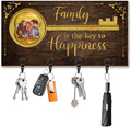 Personalized Family Photo Key Holder Custom Photos Wall Mount Wooden Key Hanger with Family Name Keychain Organizer Hanger for Wall Entryway Home Decor Housewarming Gifts for Birthday,05