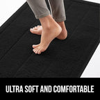 GORILLA GRIP Dirt Grabber Mesh Doormat, Low-Profile, Stain and Fade Resistant Heavy Duty Quick Dry Striped Doormats, Mats for Indoor or Outdoor Entry, Shoe Scraper, Garage Entrance Mat, 35x23, Black