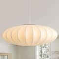 Large 23.6 inch Lantern Pendant Light, White Imitation Silk Lampshade, Bubble Pendant Light, Hanging Lamp Simple Chandelier for Living Dinning Room Kitchen Island Bedroom Restaurant Cafe