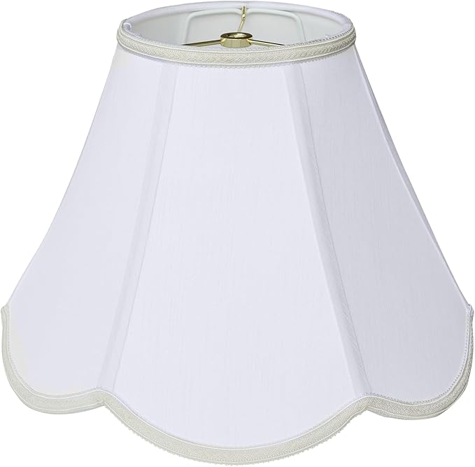 TOOTOO STAR Small scalloped lamp shades, 6" x 13" x 9.25" White Fabric lamp shade, Handmade DIY table lamp, floor lamp, wall lampshade