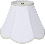 TOOTOO STAR Small scalloped lamp shades, 6" x 13" x 9.25" White Fabric lamp shade, Handmade DIY table lamp, floor lamp, wall lampshade