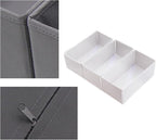Clothes Drawer Organizer Set of 3 Raw White, 11' Dresser Drawer Dividers for Underwear Socks Undergarments, Small Storage Bins Wardrobe Closet