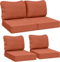 AAAAAcessories Outdoor Deep Seat Cushions, Waterproof, Fade-Resistant Patio Furniture Replacement Cushions, 25.5" x 25.5" x 5" + 25.5" x 19", Set of 4, Rust