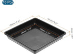 MECCANIXITY Plant Pot Saucer 6 Inch Plastic Square Flower Drip Tray for Indoor Outdoor, Black Pack of 10