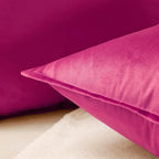 VAKADO Throw Pillow Covers 20x20 Set of 2 Hot Pink Velvet Decor Decorative Couch Cushion Euro Pillowcases with Fringe Home Bed Decoration for Sofa Bedroom Office