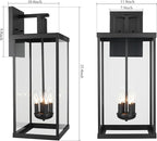 25'' Outdoor Wall Lantern, 4-Light Modern Large Exterior Wall Sconce Light Fixtures, Black Porch Light with Glass, Waterproof Outside Lighting for Patio Front Door Entryway