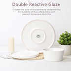 Herogo Dinnerware Sets with Pasta Bowls for 4, 16 Piece Dinner Salad Plates and Cereal Serving Bowls, Double Reactive Glaze, Microwave & Dishwasher Safe, Chip & Scratch Resistant, Speckled White