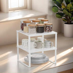 11" Wide Set of 2 Stackable Kitchen Cabinet Organizers Spice Racks,Office Desk Shelf Organizers Bookshelf Storage,Metal Carbon Steel