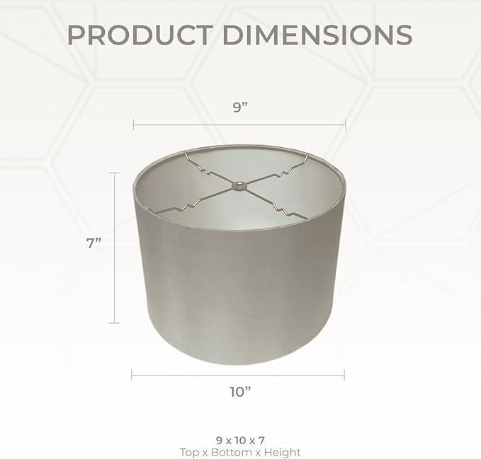Royal Designs, Inc. HB-610-10GR Shallow Drum Hardback Lamp Shade, 9 x 10 x 7, Gray
