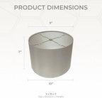 Royal Designs, Inc. HB-610-10GR-2 Shallow Drum Hardback Lamp Shade, 9 x 10 x 7, Gray, 2-Pack