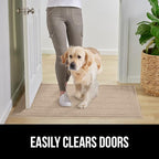 GORILLA GRIP Dirt Grabber Mesh Doormat, Low-Profile, Stain and Fade Resistant Heavy Duty Quick Dry Striped Doormats, Mats for Indoor or Outdoor Entry, Shoe Scraper, Garage Entrance Mat, 47x35, Beige