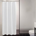 AmazerBath White Waffle Shower Curtain, 36x72 Inches, Fabric Stall Curtain With Waffle Weave, Hotel Quality Bathroom Shower Curtains