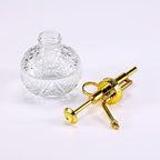 Glass Plant Mister Spray Bottle, 6.5" Clear Glass Water Spray Bottle with Gold Top Pump Small Watering Can, Small Plant Sprayer Mister for Indoor Outdoor House(Clear+Gold E)