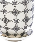 CHIVE ‘Liberte’ Ceramic Succulent Pots — 4.25” Cute Vintage Farmhouse Style Planters for Indoor Plants — Beautiful Home & Kitchen Decor — Black Stars
