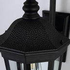 Exterior Light Fixtures, Outdoor Wall Light/Lantern, Large Outdoor Porch Light Fixtures Wall Mount in Matte Black Finish with Clear Glass, Aluminum Alloy, 60W