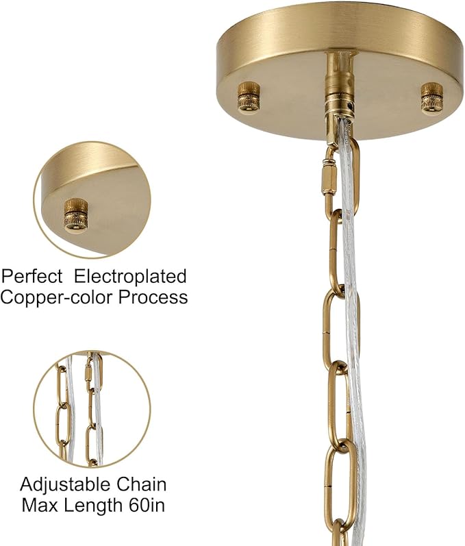 20" Large Boho Rattan Chandeliers for Dining Room, 6-Light Rattan Hand-Woven Drum Wicker Farmhouse Chandelier Large Vintage Chandelier Pendant Light Fixture for Kitchen Island Entryway(Gold)