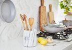 JEmarble Utensil Holder 5.5x6.5 inch(White) Crock Kitchen tools for Cooking Countertop Non-slip large capacity wine cooler
