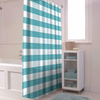 Vandarllin Rustic Teal White Buffalo Check Plaid Pattern Shower Curtain, Farmhouse Shower Curtains Set with Hooks, Waterproof Fabric Bathroom Curtains Decor Home Accessories,66 X 72 Inch Long