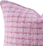 Luxury Tweed & Chenille Throw Pillow Covers – Set of 2 (18" x 18") with Soft and Luxurious Textures Decorative Throw Pillows for Couch, Bed, and Home Decor (Pink)