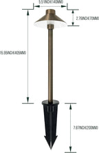 GKOLED Solid Brass Pathway Lights, Low Voltage LED Landscape Path Light, Outdoor Waterproof Accent Lighting, 12V AC/DC, 2700K Warm White, with 3W G4 LED Bulb & Large Rugged Slot Spike, 20 Pack