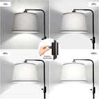 【Upgraded】 Dimmable Floor Lamp, 1000 Lumens LED Edison Bulb Included, Arc Floor Lamps for Living Room Modern Standing Lamp with Gray Shade, Tall Lamps for Living Room Bedroom Office Dining Room