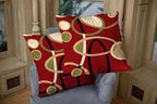 CAPSCEOLL Red Tan Black Geometric Circle Printing Decorative Throw Pillow Case 18X18Inch 2PCS Home Decoration Pillowcase Zippered Pillow Covers Cushion Cover